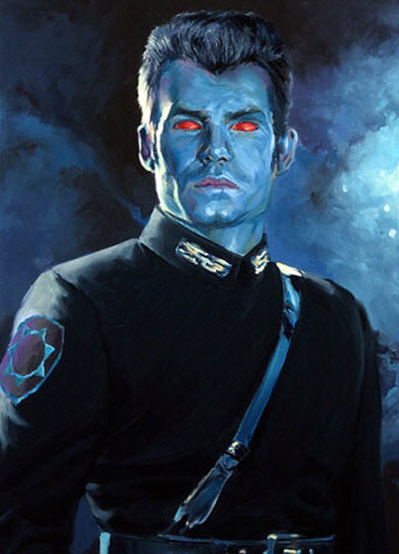 Thrawn in his Chiss Expansionary Defense Force uniform (Outbound Flight cover by Dave Seeley, Del Rey)